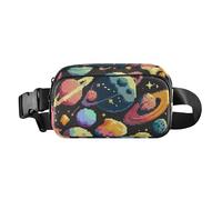 Pixel Style Cosmic Planet Sac banane élégant pour homme et femme Petit sac à bandoulière avec sangle réglable pour voyage, gym, travail, Pixel Style Cosmic Planet, Taille unique