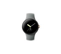 Pixel Watch Boîtier en Acier Inoxydable Doré avec Bracelet sport Vert Sauge