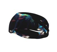 Pixel Wolf Bandeau élastique pour le yoga, le fitness, la course à pied, le basket-ball