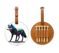 Pixel Wolf Sac de rangement pour tees de golf Marron - Facile à transporter et plus efficace pour jouer au golf