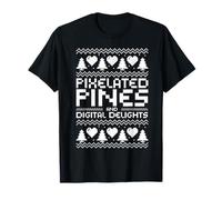 Pixelated Pines and Digital Delights Christmas IT Technician T-Shirt