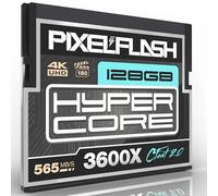 PixelFlash CFast 2.0 Carte rapide 128 Go 3600X HyperCore 565 Mo/s SATA3 VPG180 C Compatible avec caméras vidéo et photo reflex numériques - Mémoire flash testée et certifiée en laboratoire - 128 Go -
