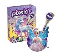 Lansay – Kit dessin Pixelo métallisé, 8 illustrations, 6 feutres métalliques, dès 6 ans
