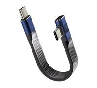 Pixelure 240W USB C vers USB C connecteur coudé 90 degrés PD Charge rapide Câble court, 40Gbps Type C câble plat Flexible Données 48V5A/8K@60Hz pour Phone/Laptop/Tablet (Courbure latérale)