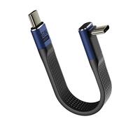 Pixelure 240W USB C vers USB C connecteur coudé 90 degrés PD Charge rapide Câble court, 40Gbps Type C câble plat Flexible Données 48V5A/8K@60Hz pour Phone/Laptop/Tablet (Courbure positive)