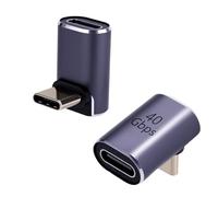 Pixelure USB4.0 40Gbps USB C Adaptateur à 90 Degrés C Mâle à C Femelle USB C Adaptateur Extender Type-C Data Transmission PD100W Charge Rapide et 8K @ 60Hz Passage pour Laptop,Téléphone(2PCS)