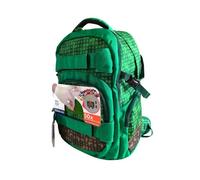 PIXIE CREW Sac à dos étudiant, vert, Mine&Craft 100 pixels