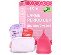 Pixie Cup - Coupe menstruelle douce et sûre, réutilisable - 100% silicone médical - Achetez-en une, nous en donnons une (Tailles L)