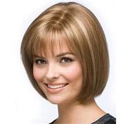 Pixie Cut Perruques Cheveux Courts Brun Avec Frange Perruques Layered Perruques Naturelles Mode Cheveux Raides Perruques Pour