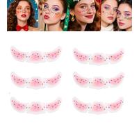 Pixie Dust Festive Christmas Face Stickers, Temporary Metallic Tattoos Stickers Sparkle Makeup Freckles Decoration, Cute Sticker Holiday Party Musical Festival Rave Accessories