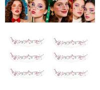Pixie Dust Festive Christmas Face Stickers, Temporary Metallic Tattoos Stickers Sparkle Makeup Freckles Decoration, Cute Sticker Holiday Party Musical Festival Rave Accessories