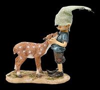 Pixie Kobold Figurine avec chevreuil - Bambi et moi | Décoration nain Gnome