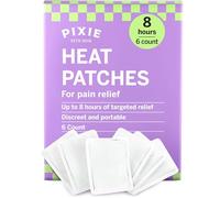 Pixie - Patchs Chauffants Antidouleur pour Crampes Menstruelles - Thérapie Chaleur Bas-Ventre et Dos - Alternative Naturelle à la Lidocaïne/ICY Hot - Jusqu’à 8 h - 6 Patchs Jetables Discrets