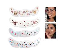 Pixie Poussière Festive Freckles, Fairy Glitter Faux Freckles visage tatouages, 4PCS Noël visage maquillage patches, Flash Party décorations temporaires, Musical Festival Rave Accessoires (01#)