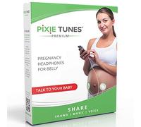 Pixie Tunes Système d'enceintes Baby Bump pour jouer du son, de la musique et parler avec votre bébé dans le ventre de votre bébé, depuis n'importe quel téléphone portable blanc