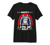 Pixiebob Cat Happy 4th of July Patriotic American Cats Lover T-Shirt Haut de Gamme