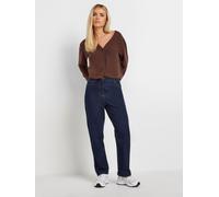 PixieGirl Petite PixieGirl Petite Blue Brown Washed Wide Leg 100% Cotton Jeans