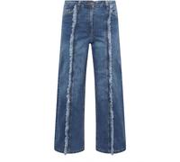 PixieGirl Petite PixieGirl Petite Blue Frayed Seam Wide Leg Stretch Jeans