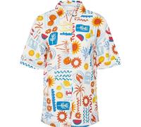 PixieGirl Petite PixieGirl Petite Blue Postcard Short Sleeve 100% Cotton Shirt Blue 8 P