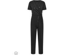PixieGirl Petite PixieGirl Petite Sequin Wrap Wide Leg Jumpsuit Noir FR 46 Petite (EU 44 P)