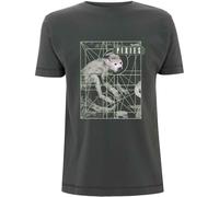 Pixies T Shirt Doolittle Monkey Grid Band Logo Nue offiziell Herren Charcoal M