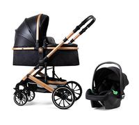 Pixini Poussette 3 en 1 KALANI, Trio, Enfant, Siège Auto, Accessoires (Or/Noir)