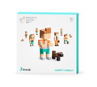 PIXIO Happy Family Story Série Lot de 88 blocs magnétiques avec application gratuite Jouet anti-stress en Pixel Art pour membres de la famille Jouet de bureau