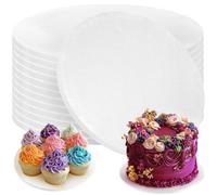 PixiPy Planches à gâteaux - 10 pouces / 25 cm, rondes, blanches, paquet de 12 - Plateau en carton - Base pour présentation de gâteaux à plusieurs niveaux - Cercles à fond épais
