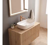 PixL 50 x 37,5 x 13,5 cm vasque à poser Infinitio, sans trop-plein, blanc (CEPX4937)