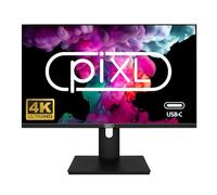PiXL PX27UDH4K Moniteur IPS sans cadre de 27 pouces, 4K, écran large LED, temps de réponse de 5 ms, taux de rafraîchissement de 60 Hz, HDMI, port d'affichage, 2 ports USB-A, USB-B, USB-C, prise en