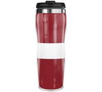 Pixly® Mug isotherme de voyage avec drapeau de la Lettonie, 400 ml, drapeau de la Lettonie