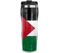 Pixly® Mug isotherme de voyage avec drapeau de la Palestine, capacité de 400 ml, drapeau palestinien