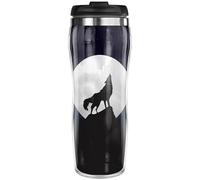Pixly® Mug isotherme de voyage motif loup hurlant - 400 ml - Cadeau amusant pour lui/elle