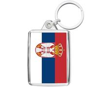 Pixly® Porte-clés drapeau de la Serbie - Souvenir - Cadeau souvenir serbe, claire, M