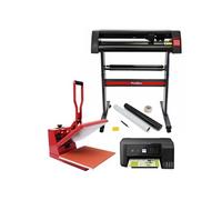 PixMax - Presse à Chaud en Forme de Palourde 38cm, Plotter de Découpe Vinyle, Imprimante et Pack Weeding