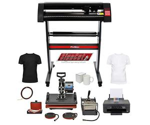 PixMax Presse à chaud 5 en 1 avec coupe-vinyle et imprimante, accessoires et consommables inclus