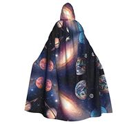 PIXOLE Cape à capuche avec imprimé de baseball de feu pour hommes et femmes, cape de 150 cm, pour Noël, Halloween, cosplay, Universe Galaxie Espace extérieur, taille unique