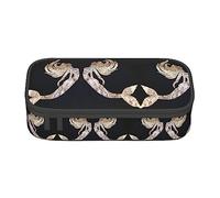 PIXOLE Trousse à crayons noire avec imprimé tête de mort florale pour l'école, le bureau, trousse à crayons pour adultes, Sirène noire., Taille unique, Organiseur de sac