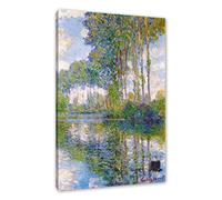 Pixxprint Claude Monet - Peuplier sur l'Epte I - Dimensions : 80 x 60 cm - Toile tendue - Décoration murale - Pas de poster