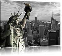 Pixxprint Freiheitsstatue in New York ALS Leinwandbild/Größe: 60x40 cm/Wandbild/Kunstdruck/fertig bespannt