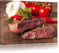Pixxprint Juicy Pepper Steak Format: 60x40 on Canvas, Huge XXL Pictures Completely Framed with Stretcher, Art Print on Mural with Frame, Cheaper Than Painting Or Oil Painting, no Poster Or Poster