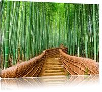 Pixxprint Kyoto Japon Bamboo Forest Art toile 100x70cm murale XXL