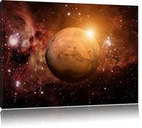 Pixxprint La planète Mars dans l'univers Photo sur Toile | Taille: 100x70 cm | Peinture Murale | Art Print | prêt Couvert