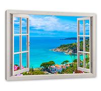 Pixxprint Panorama sur la Toscane Impression sur Toile, 100 x 70 cm