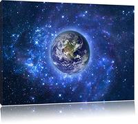 Pixxprint Planète Terre dans l'espace Art Toile 60x40cm Murale XXL