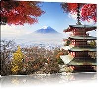 Pixxprint Temple Japonais à l'automne, Format: 100x70 sur Toile