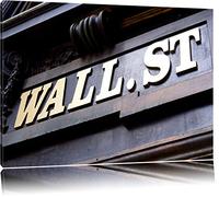 Pixxprint Wall Street a New York Photo sur Toile |Taille: 100x70 cm| Peinture Murale | Art Print | prêt Couvert