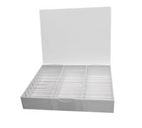 PIXZCSA Boîte de rangement anti-poussière pour faux ongles, spacieuse avec 30 compartiments, idéale pour organiser vos fournitures et créer de magnifiques, Clair, 24 x 19 x 4.5 cm