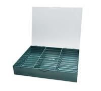 PIXZCSA Boîte de rangement anti-poussière pour faux ongles, spacieuse avec 30 compartiments, idéale pour organiser vos fournitures et créer de magnifiques, Vert, 24 x 19 x 4.5 cm