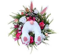 PIXZCSA Couronne de Pâques pour porte d'entrée, guirlande de Pâques,D | printanière pour la maison, couronnes de pour porte d'entrée, décorations de lapin de